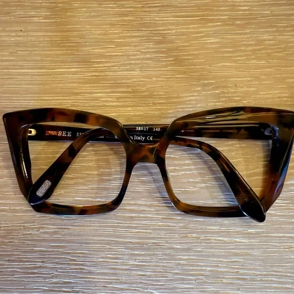 SEE Brown Frames Women's Glasses French Designer - Picture 1 of 3
